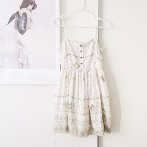 Free People Silver Embroidered print Dress